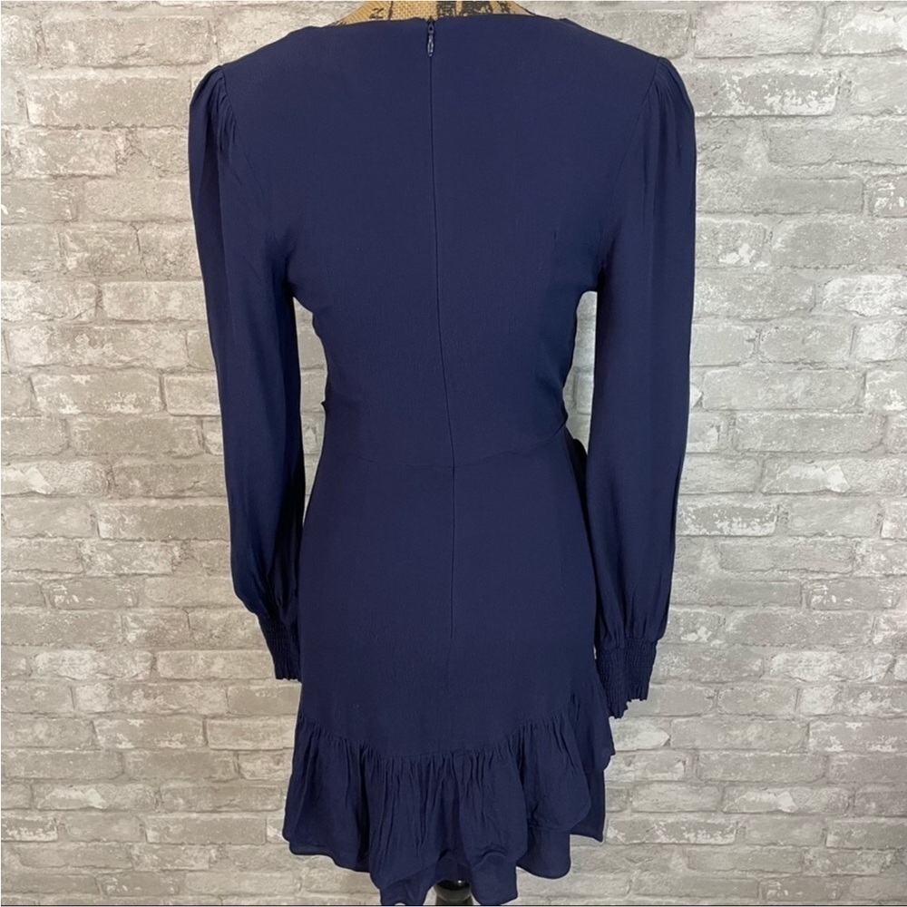 Aqua Navy Ruffle Dress - Picture 3 of 9